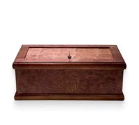 INTERWOOD Natural Wood Pet Casket Ideal for Medium to Large Dog Breeds- Burial Pet Loss Coffin - Eco-Friendly Memorial Box for Dogs (32" x 16" x 11" Inch) - Large Size
