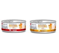 Intestinal Cat Diet Deterrent | Special Nutritional Needs | Various Flavors & Blends | (12x85Gr, 6X Veal 6X Turkey)