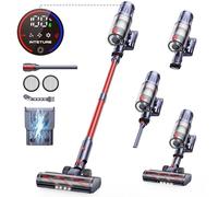 INTETURE Cordless Vacuum Cleaner 550W/45Kpa,60Mins Stick Vacuum,Self-standing Upright Vacuum Cleaner with Wall Mount Charging,Touch Screen,Vacuums for Hardwood Floor Carpet Pet Hair