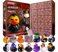 Intever Advent Calendar 2025 - Horror Rubber Duckies - 13 Days of Spooky Countdown with 2 Hidden Figures | Christmas Collectible Rubber Ducks