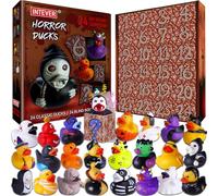Intever Halloween Advent Calendar 2025 - Horror Rubber Duckies - 24 Days of Spooky Countdown | Christmas Collectible Rubber Ducks