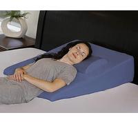 InteVision Extra-Large Foam Wedge Bed Pillow (33 x 30.5 x 7.5. Color: Blue) with High Quality, 400 Thread Count, 100% Egyptian Cotton Cover by InteVision