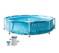 Intex 10 ft x 30-inch Beachside Metal Frame Pool Set