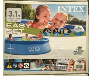 Intex 10ft Easy Set Ring Large Family Pool with Water Filter Pump 28122 Paddling