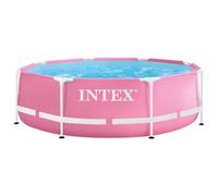 Intex 2.44m x 76cm Pink Metal Frame Pool, Set-up Size: 2.44m x 76cm (28290NP)
