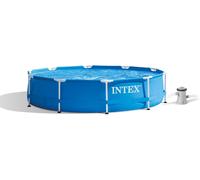 Intex 28202 10ft x 30in Metal Frame Swimming Pool with Filter Pump - EURO PLUG
