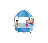 INTEX 28209EP 6ft x 15in Canopy Metal Frame Above Ground Kiddie Baby Swimming Pool with Built-in Canopy Sprayer, Puncture-Resistant Material, Easy to Assemble, 185 Gallon Capacity