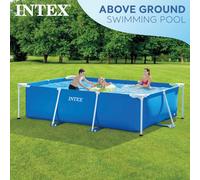 Intex 28272 Metal Frame Rectangular Outdoor Swimming Pool
