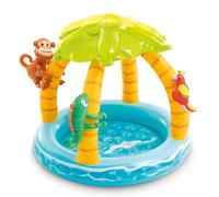 Intex Tropical Inflatable Pool With Awning Padded Soil And Inflatable Animals 102 Cm Yellow Kids