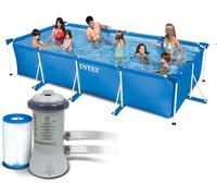 Intex 3 in 1 Rectangular Pool with Pump 260 X 160cm in Blue | Size: 5kg Intex Blue 5kg