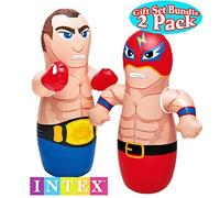 Intex 3D Bop Bag Blow Up Inflatable Boxer & Wrestler Gift Set Bundle