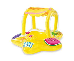 Intex 56573EP Outdoor Swimming Pool Inflatable Comfortable Shaded Canopy Starfish Lounger Baby Toddler Float Safety Raft, Yellow