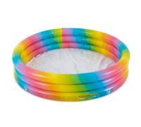 Intex 58449EP Rainbow Ombre 3 Ring Circular Inflatable Outdoor Swimming Pool with for Kids Ages 2 Years or Older with Repair Patch