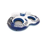 Intex 58837EP River Run 2 Inflatable Floating Lounge: Comfortable Backrests - Built-in Cup Holders - Cooler with Lid - 2 Person - 440lb Weight Capacit
