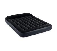 Intex 64147ED Dura-Beam Standard Pillow Rest Air Mattress: Fiber-Tech - Full Size - Built-in Electric Pump - 10in Bed Height - 600lb Weight Capacity