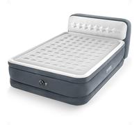 Intex 64447ED Dura Beam Elevated Fiber Tech Soft Air Mattress Bed with Built in Pump, Ultra Plush Headboard, and Portable Storage Carrying Case, Queen