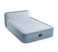 INTEX 64449ED Dura-Beam Deluxe Plush Air Mattress with Headboard: Fiber-Tech - Queen Size - Integrated Electric Pump - 18" Bed Height - 600lb Load Capacity
