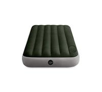 Intex 64761E Dura-Beam Standard Downy Air Mattress: Fiber-Tech - Twin Size - Built-in Foot Pump - 10in Bed Height - 300lb Weight Capacity