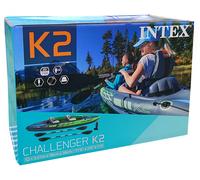 Intex K2 Challenger 2 Person Man Inflatable Kayak Canoe including Oars and Pump