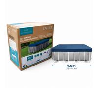 Intex Rectangular Swimming Pool Cover - All Seasons Deluxe Debris Cover Prism Frame Pool 4M X 2M