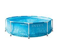 Intex Beachside Metal Frame Swimming Pool 10 ft x 30 in in Light Blue | Size: 20kg Intex Light Blue 20kg