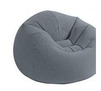 Beanless Bag Chair Intex Inflatable Round 1 Person Relaxing Lounge Seat, Grey