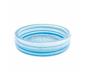 Intex Blue Biss Inflatable Swimming Pool, Ø147 x 33 cm, 330 L, Design with Patterned Floor, Three Translucent Blue Rings, Durable Vinyl, for Children +2 Years (58467)