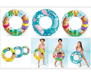 Intex Children Inflatable Swim Ring Swimming Pool Boys Girls 24” Beach 6-10 Uk