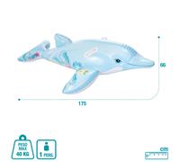 Intex Childrens Inflatable Ride On Lil Dolphin Swimming Pool Fun Accessory, Lite Blue