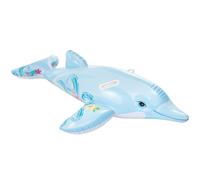 Intex Childrens Inflatable Ride On Lil Dolphin Swimming Pool Fun Accessory, Lite Blue