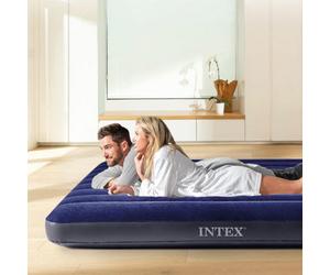 Intex Classic Full-Size Inflatable Downy Airbed Mattress With Waterproof Flocked Top And Dura-Beam Inner Structure