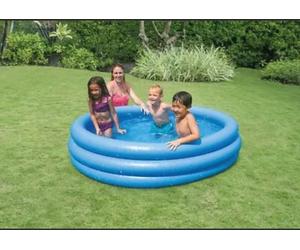 Intex Crystal Blue Paddling Pool Kids Summer Garden Outdoor Fun 3 Ring Pool 66"