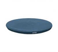 Intex Easy Set Swimming Pool Cover 10ft / 305cm, Blue Round Vinyl Cover for Easy Set Pools, Rope Ties, Drain Holes and Debris Protection, 28021