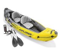 Intex Explorer K2 2 Person Inflatable Kayak Canoe Paddle Boat and Pump