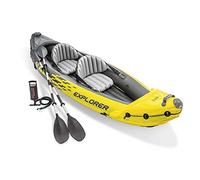 Intex Explorer K2 Yellow 2 Person Inflatable Kayak with Aluminum Oars & Air Pump