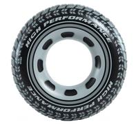 Intex Giant Tyre Swim Ring 91cm, Inflatable Pool Tube with Realistic Car Tyre Print, Black Water Float for Summer Pool and Beach Use Max 60kg