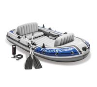 Intex Inflatable Boat Canoe with Oars and Pump Dinghy Excursion 4 Set 68324NP