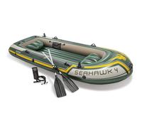 INTEX Inflatable Boat Canoe with Oars and Pump Dinghy Seahawk 4 Set 68351NP vida