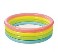 Intex Inflatable Children's Swimming Pool, 168 x 46 cm, 780 Litres, 3 Coloured Rings, Durable Vinyl, 4 Air Chambers, Drain Plug, Includes Repair Patches (57422)