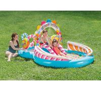 INTEX Inflatable Paddling Pool Candy Zone Play Center - Fountain & Slide Fun