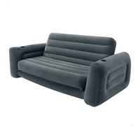 pull-out lounge bench 224 cm vinyl grey
