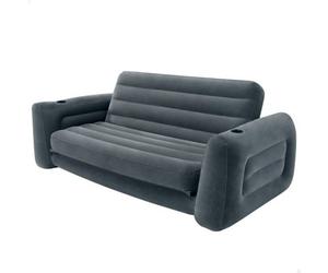 Intex King Size Pull-Out Inflatable Camping Sofa Bed Sleep Away Futon Couch 203 X 231 X 66 Cm, Charcoal Grey