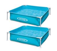 Intex Mini Frame Kids 48" x 48" x 12" Beginner Kiddie Swimming Pool (2 Pack)