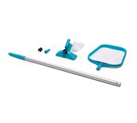 Intex Pool Maintenance Kit with 2.39m Telescoping Aluminium Pole, Interchangeable Vacuum and Skimmer Heads, Garden Hose Connection