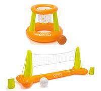 Intex Pool Volleyball & Floating Hoop Game Game For All Ages in Orange | Size: 2kg Intex Orange 2kg