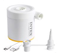 Intex QuickFill USB150 Air Pump, Portable USB Inflator and Deflator with 2 Interconnecting Nozzles, Lightweight Low Noise Air Pump for Indoor and Out