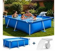 Intex Rectangular Frame Pool 450 X 220X 84CM & LED Water Sprayer Bundle | Size: 220 cm x 450 cm Intex Multicolor 220 cm x 450 cm