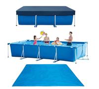 Intex Rectangular Metal Frame Pool 300 X200 X75 CM With Cover and Ground Cloth
