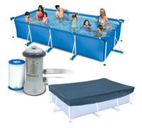 Intex Rectangular Metal Frame Pool With Filter Pump And A Cover
