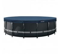 Intex Round Swimming Pool Cover - All Seasons Deluxe Debris Cover Frame Pool 4.88M